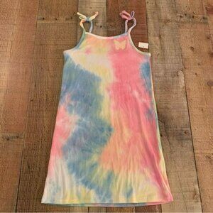 Epic threads womens cami mini dress in pink blue yellow colorful tie dye -M